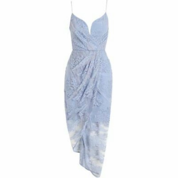 ✨HP✨ Zimmerman Blue Lace Plunge Dress - Picture 9 of 9
